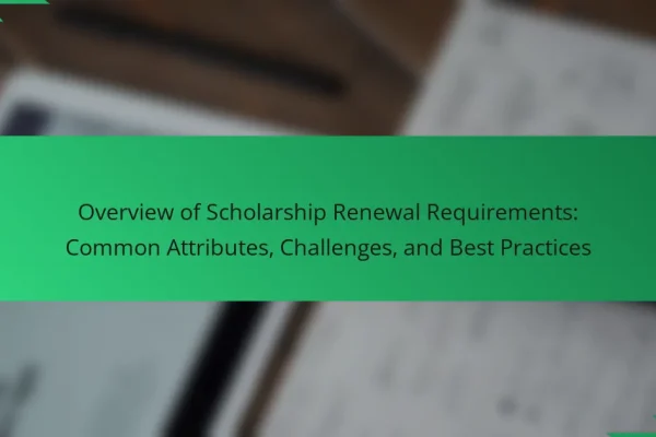Overview of Scholarship Renewal Requirements: Common Attributes, Challenges, and Best Practices