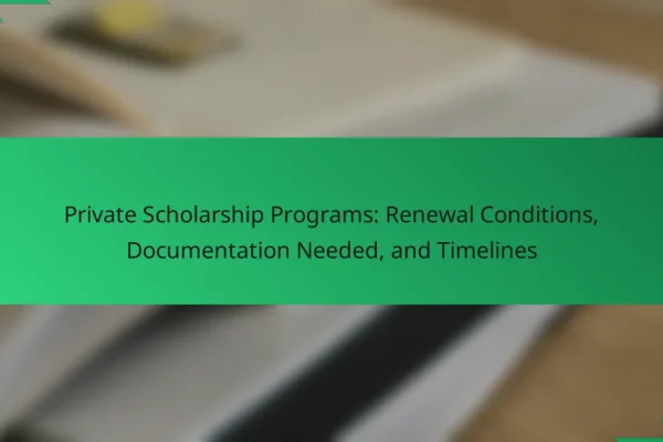 Private Scholarship Programs: Renewal Conditions, Documentation Needed, and Timelines