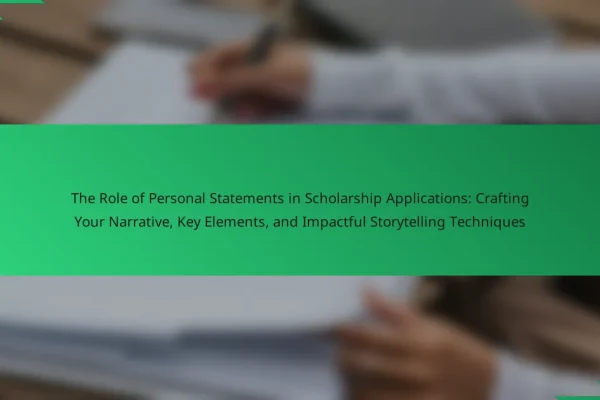 The Role of Personal Statements in Scholarship Applications: Crafting Your Narrative, Key Elements, and Impactful Storytelling Techniques